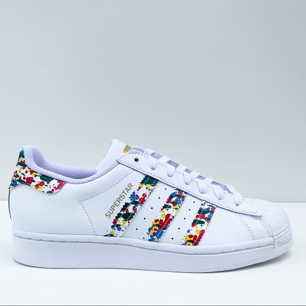 adidas SUPERSTAR SHOES Marble/Splash White/Gold - Picture 8 of 16